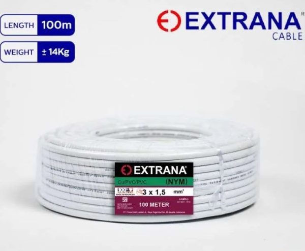 Kabel Listrik Extrana 3 x 1.5 mm NYM (100 Meter)